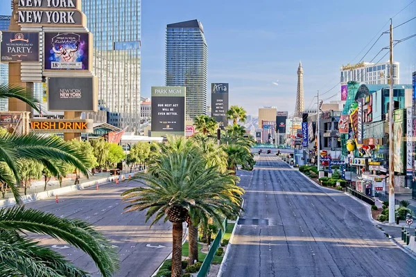 Las Vegas 2020 Április Üres Hátborzongató Las Vegas Strip Látványa — Stock Fotó