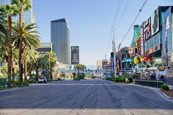 Las Vegas Abril 2020 Vista Del Vacío Misterioso Strip Las — Foto de Stock