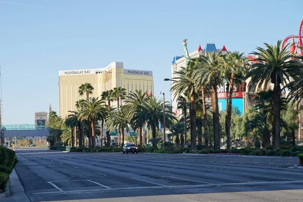 Las Vegas April 2020 Zicht Lege Griezelige Las Vegas Strip — Stockfoto