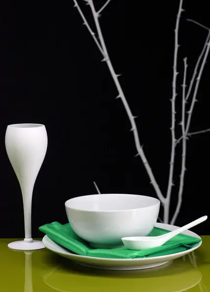 Een Moderne Eettafel Het Groen — Stockfoto
