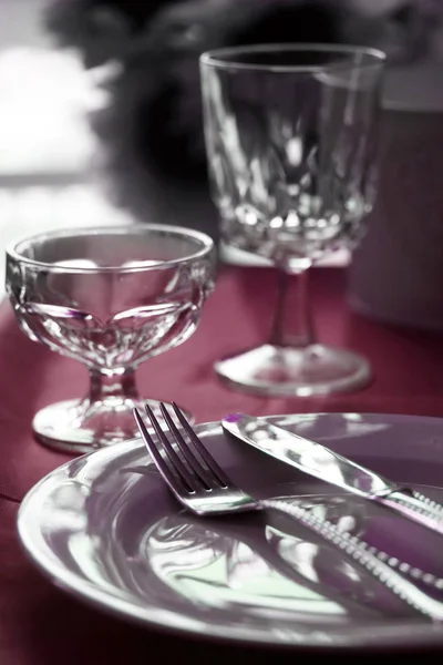Elegant Restaurant Table Setting Dinner — Stock Photo, Image