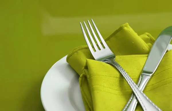 라임 녹색 테이블 설정 — 스톡 사진
