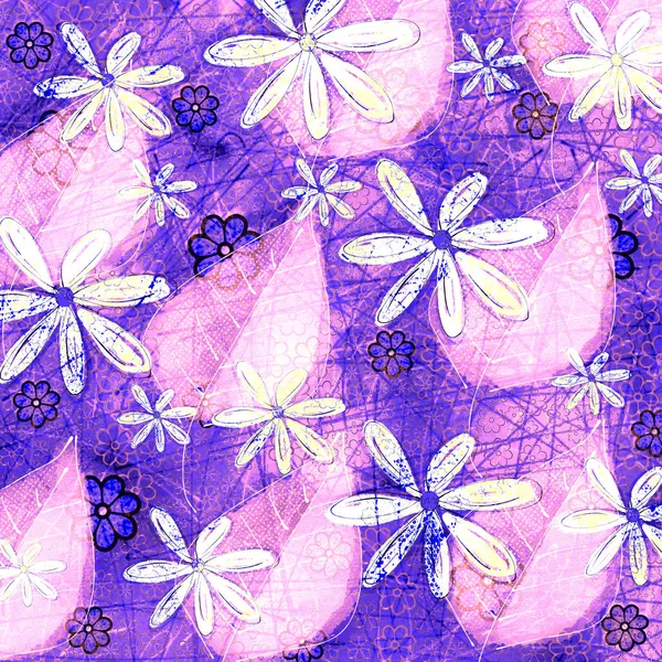 Diseño Floral Hojas Neón Rosa Floral Hojas Fluorescentes — Foto de Stock