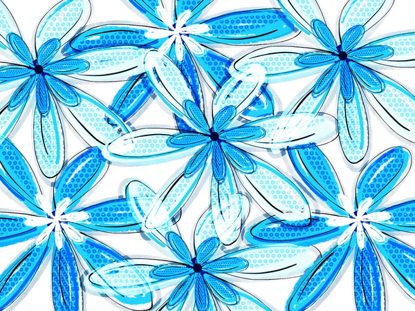 Blue Tropical Floral Pattern — Stock Photo, Image