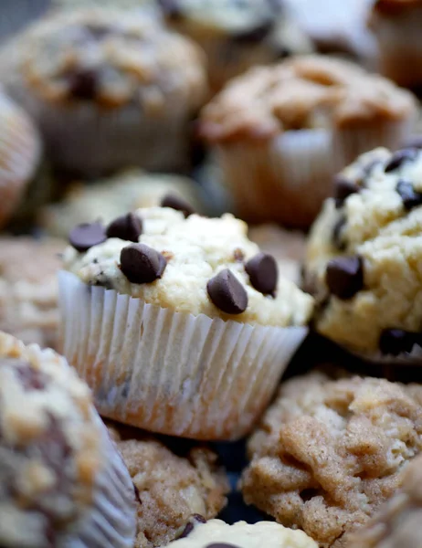 Platter Yummy Homemade Muffins — Stock Photo, Image