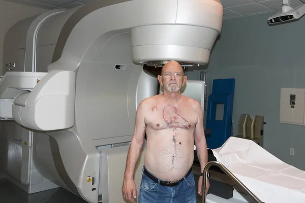 Radiation Cancer Patient Targeted for treatment — Stock Photo, Image