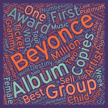 Music Artist Beyonce Bio text background wordcloud concept