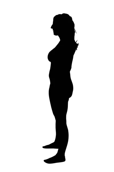 Donna silhouette in piedi — Foto Stock