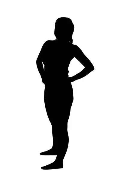 Mulher silhueta em pé — Fotografia de Stock