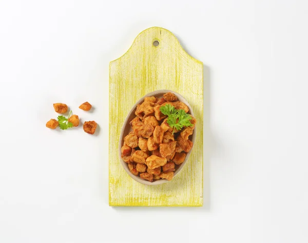 Smażone kawałki Skórki wieprzowe i tłuszczu — Zdjęcie stockowe