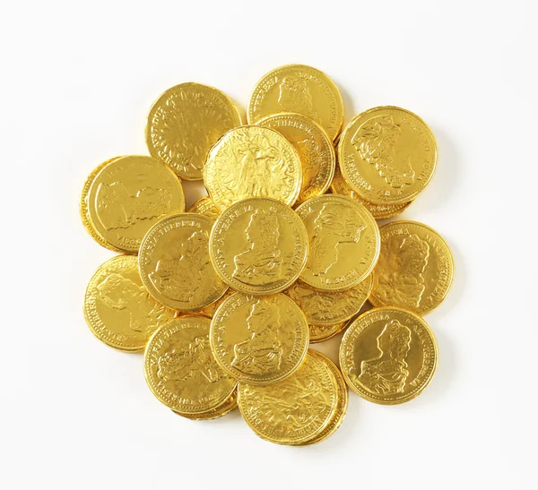 Monedas de chocolate con leche — Foto de Stock