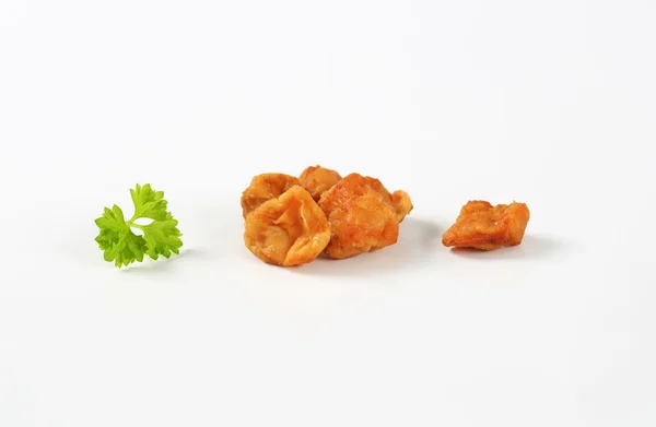 Pedaços fritos de casca de porco e gordura — Fotografia de Stock