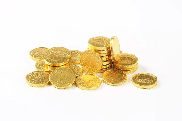 Mléčné čokoládové mince — Stock fotografie