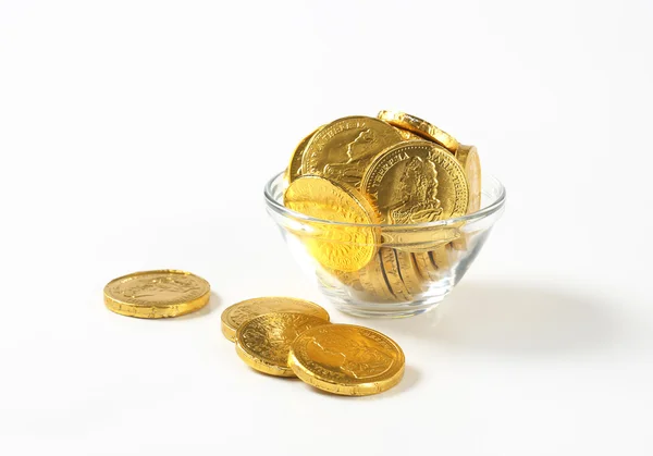 Milk Chocolate Coins — Stock Photo, Image