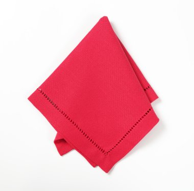 Kırmızı hemstich peçete