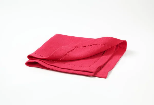 Red hemstich napkin — Stock Photo, Image