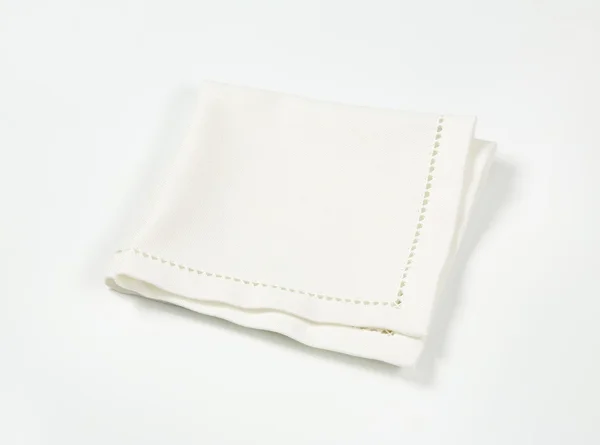 White hemstich napkin — Stock Photo, Image
