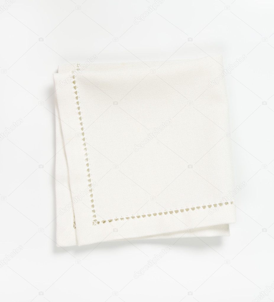 white hemstich napkin