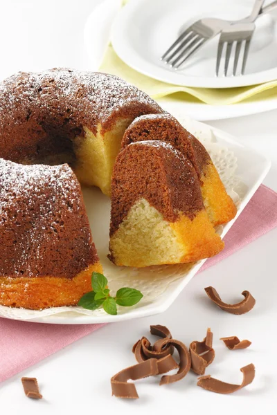 Marble bundt cake — Stock Photo, Image