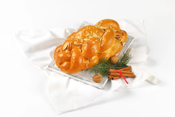 Pão trançado doce de Natal — Fotografia de Stock