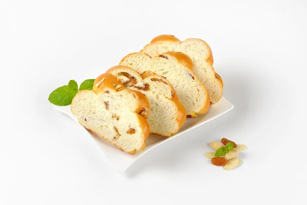 Fatias de pão doce trançado — Fotografia de Stock