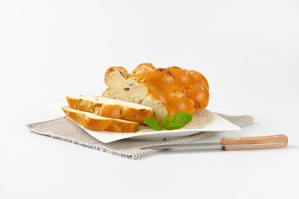 Christmas sweet braided bread — Stock Photo, Image