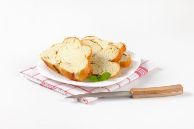 Noel tatlı örgülü ekmek dilimleri