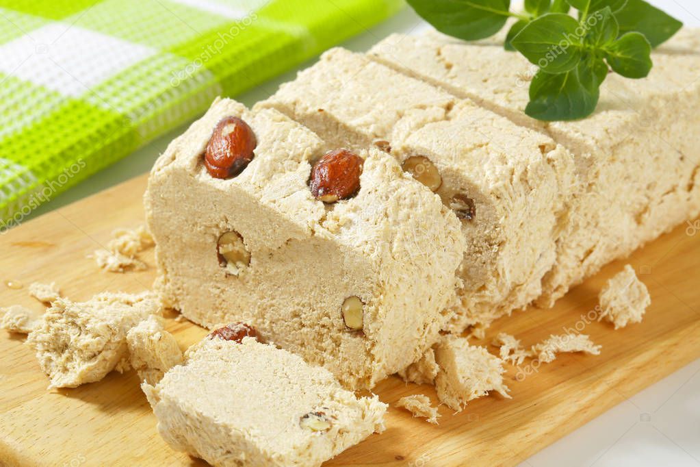 Greek halva with almonds Stock Photo by ©ajafoto 129418372