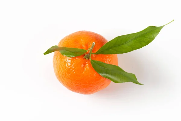 Mandarina con hojas —  Fotos de Stock