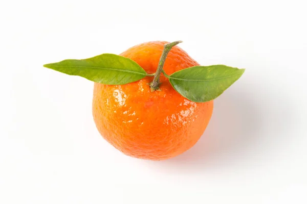 Tangerine med blad — Stockfoto