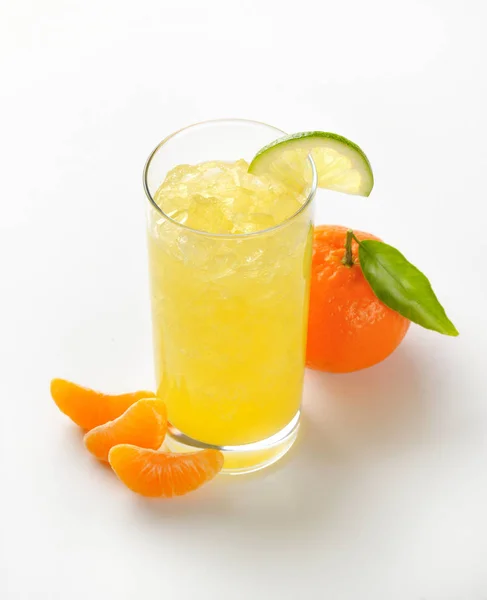 Glass of mandarin juice — Stock Photo, Image