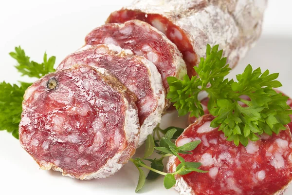 Franse saucisson sec — Stockfoto