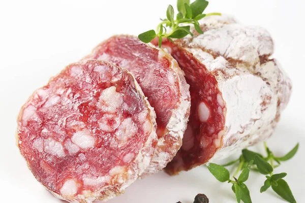 Franska saucisson sec — Stockfoto