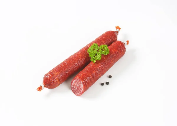 Salame de salsicha fumada — Fotografia de Stock