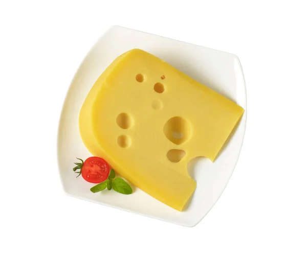 Cuña de queso amarillo con ojos — Foto de Stock