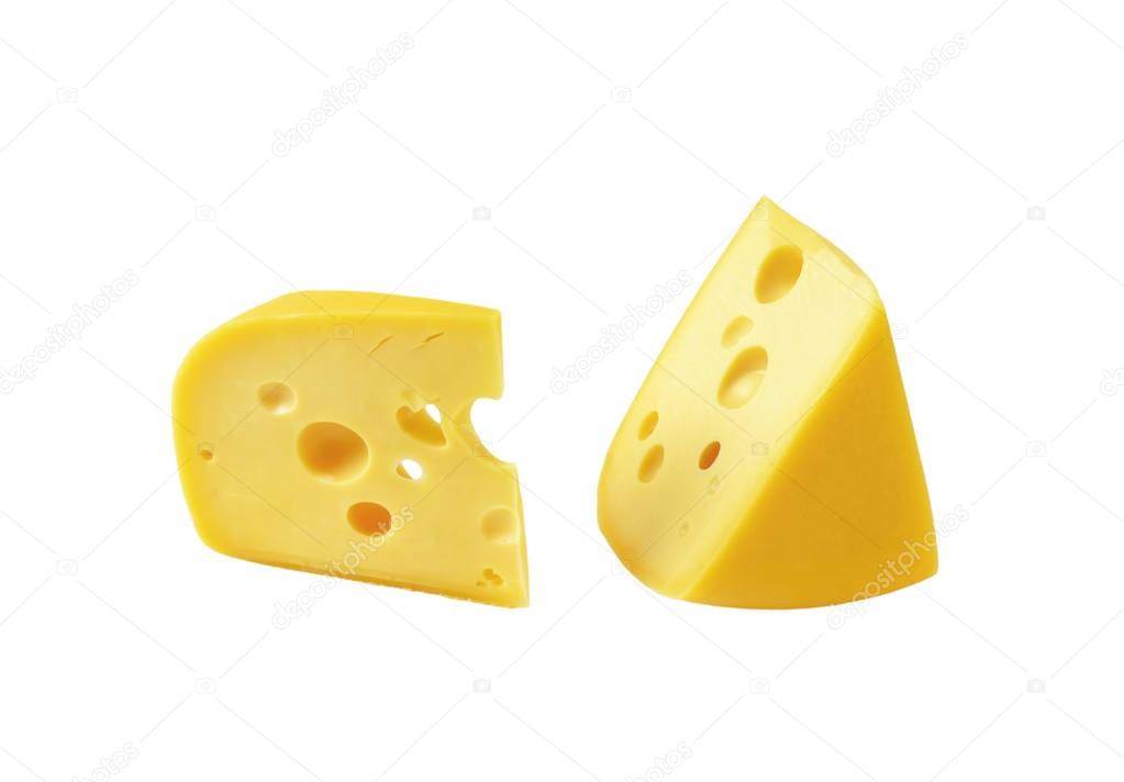 wedges of yellow cheese with eyes