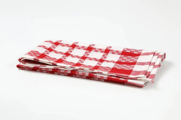 Rode en witte schotelhanddoek — Stockfoto