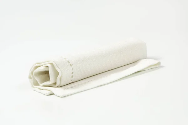 白色 hemstich 餐巾 — 图库照片