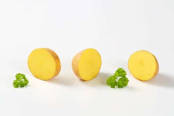 Patata cruda affettata — Foto Stock