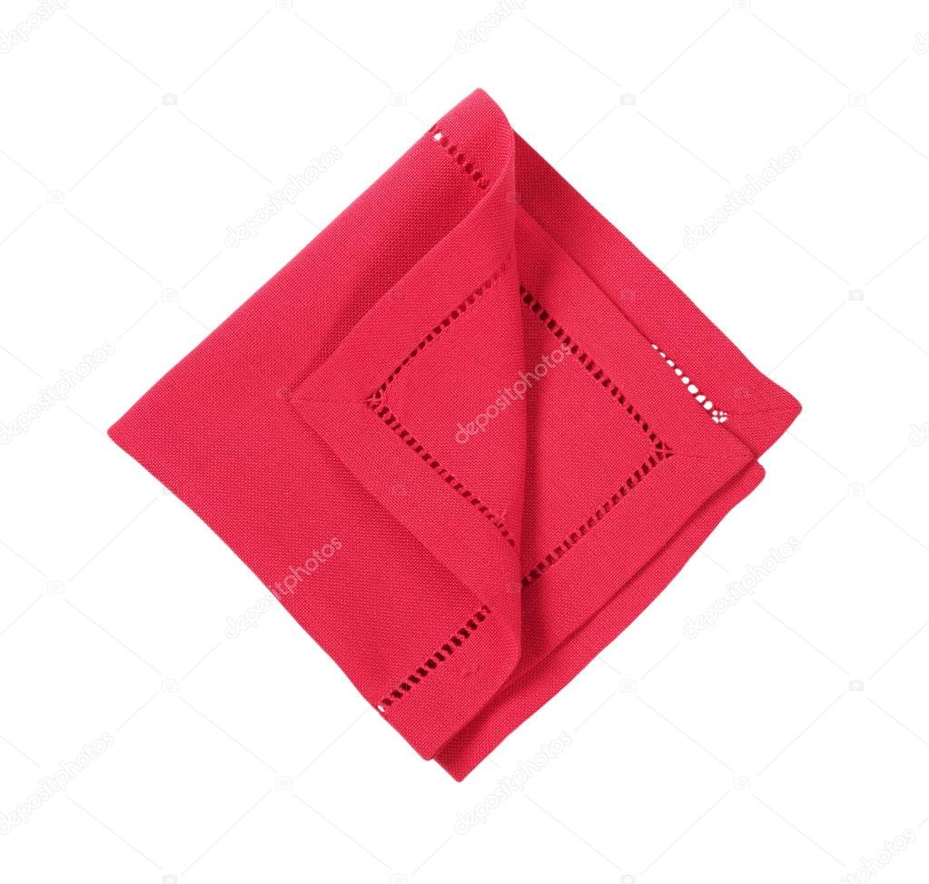 red hemstich napkin