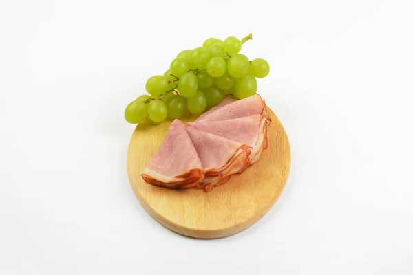 Ham met witte druiven — Stockfoto