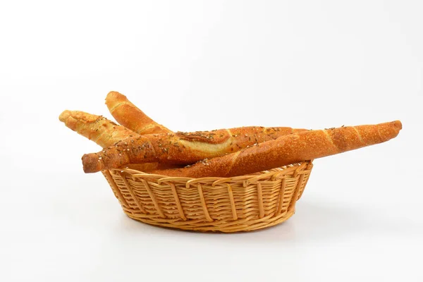 Довгі хрусткі хлібні рулети — стокове фото