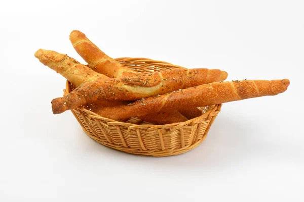 Long crunchy bread rolls — Stock Photo, Image