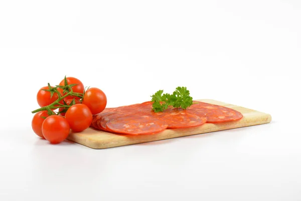 Salame chorizo e pomodorini ciliegia — Foto Stock