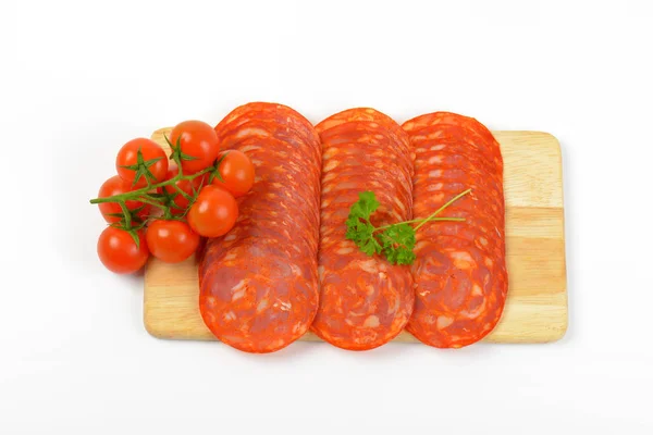 Salami chorizo et tomates cerises — Photo