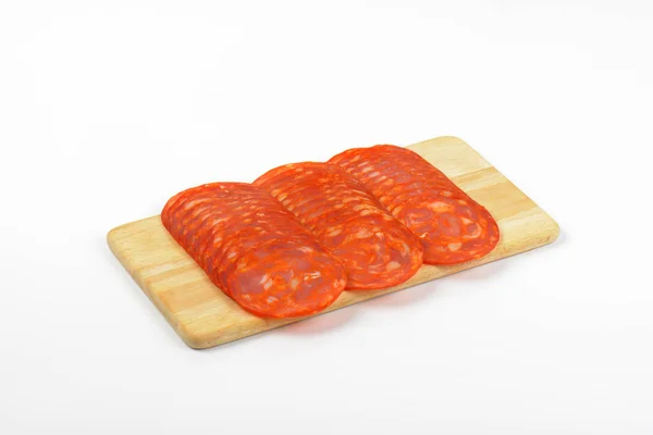 Fette di salame chorizo — Foto Stock