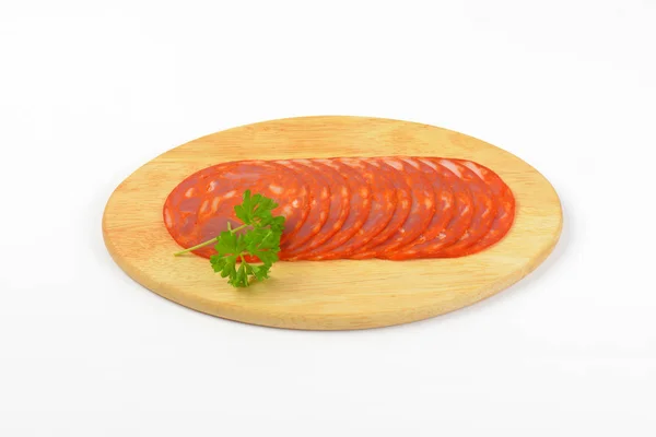 Fette di salame chorizo — Foto Stock