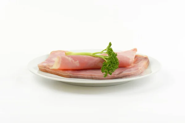 Plate of pork ham — Stock Photo, Image