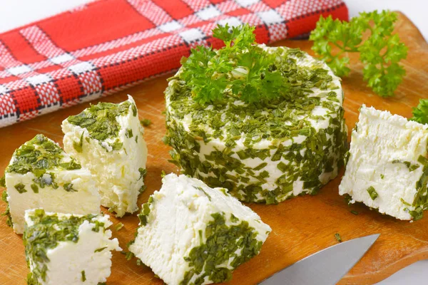 Friss sajt metélőhagymával — Stock Fotó