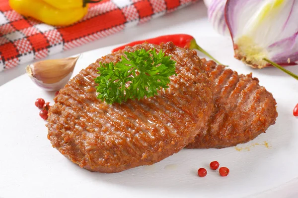 Hambúrguer frito panela rissóis — Fotografia de Stock